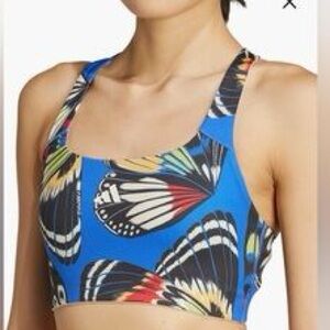 FARM Rio x Adidas Blue Butterfly Print Sports Bra Sz. M NWT